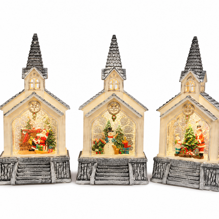 LED Lighted Christmas Church Lantern 14 x 8.5 x 29 cm