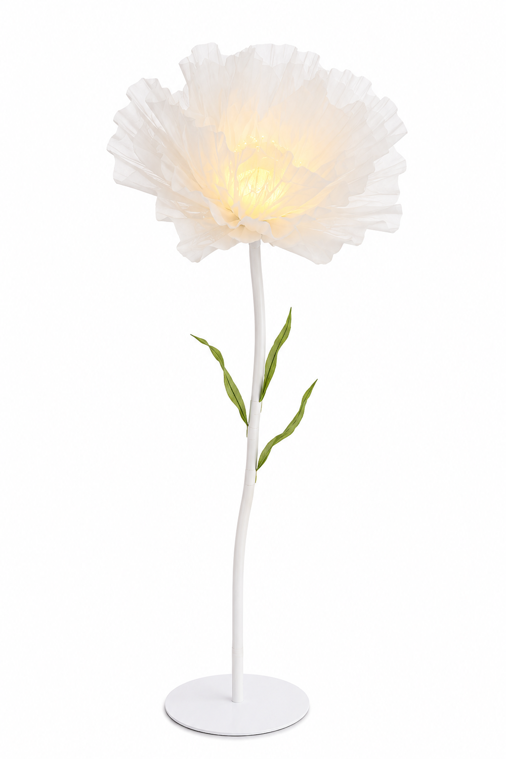 LED Giant Artificial Flower Floor Lamp – White Decorative Standing Flower Light