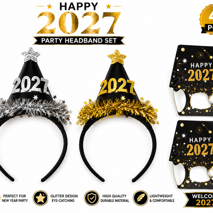 Happy New Year Party Hat Headband