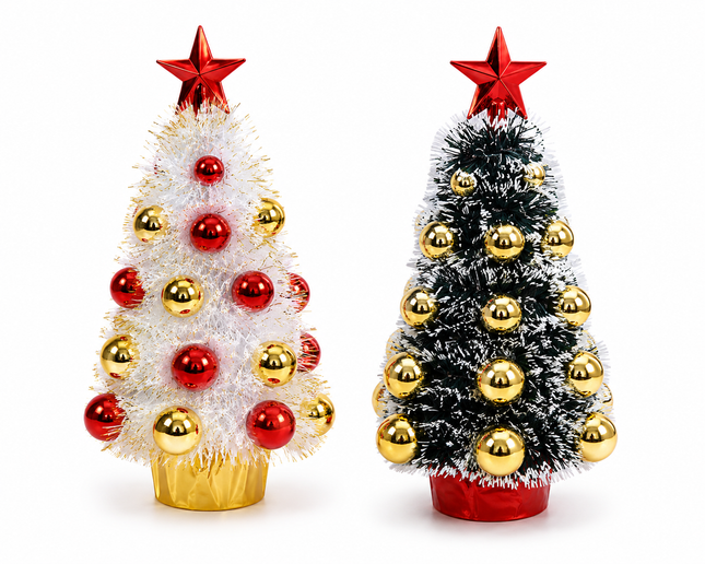 Christmas Tinsel Tree with Ornaments 39 cm
