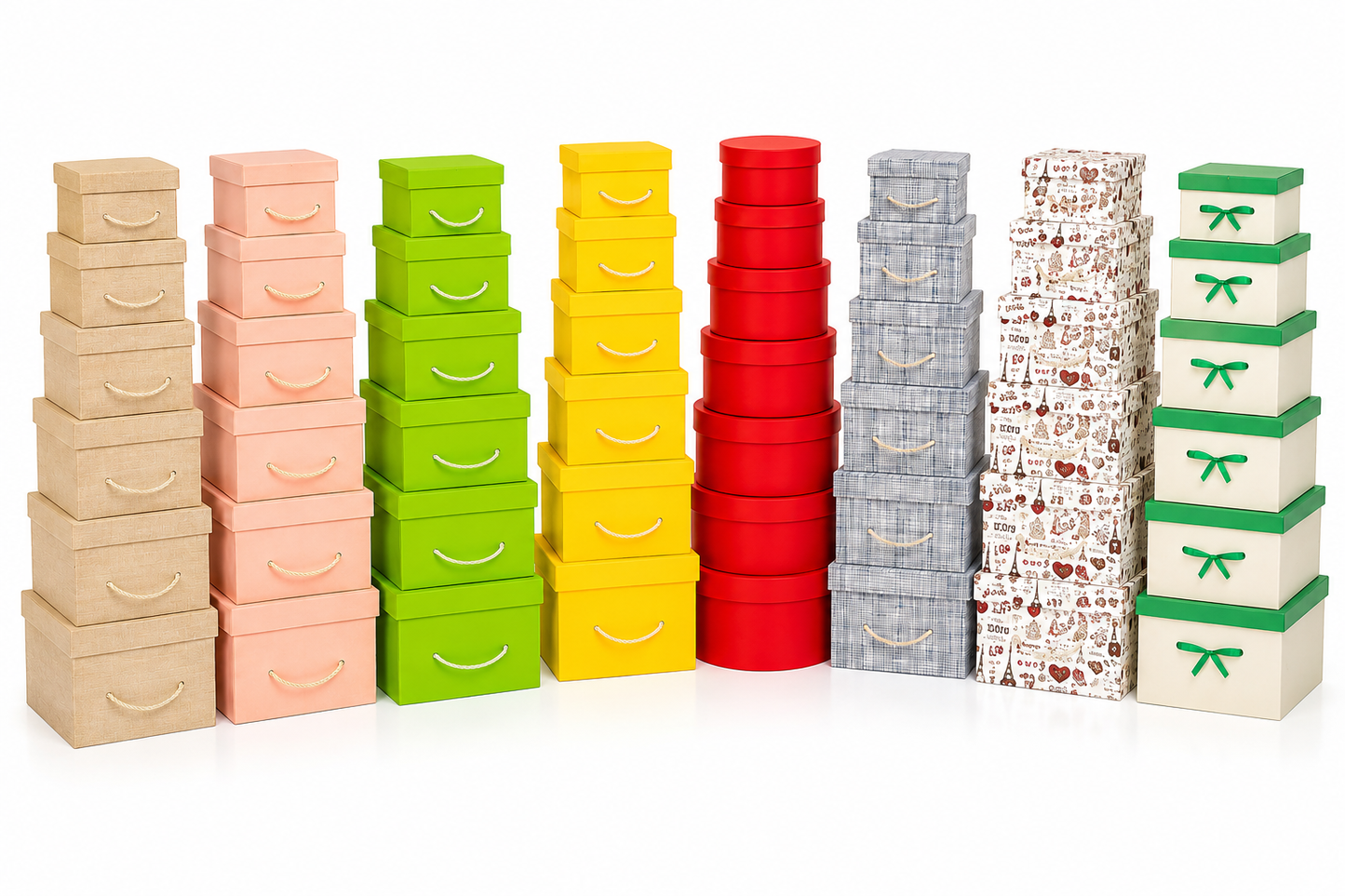 Assorted Nested Gift Box Set with Lids & Handles 12 pcs set