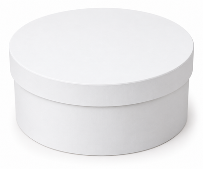 White Round Gift Box with Lid 5ct - 12.20x3.15x8.27"