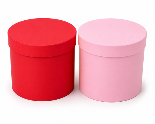 Round Gift Box with Lid - Red & Pink 3ct - 8.07*7.87"