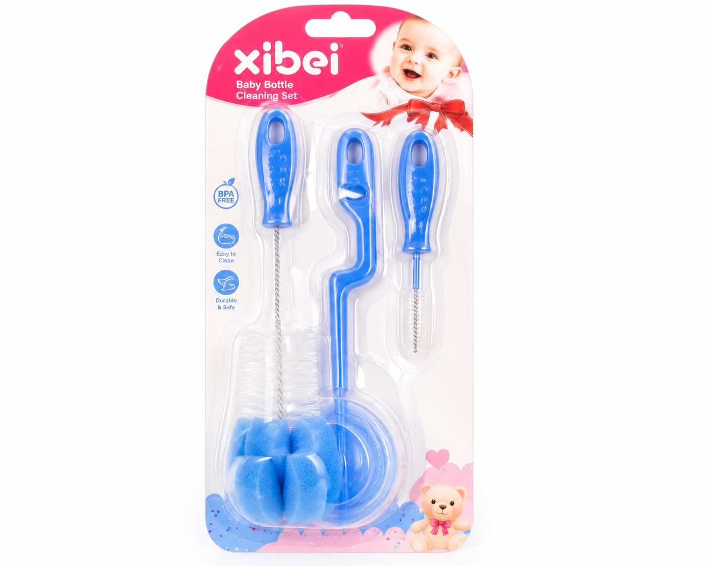 3-Piece Baby Bottle Cleaning Brush Set