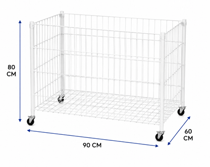 Large Rolling Wire Display Basket with Wheels – 90 × 60 × 80 cm
