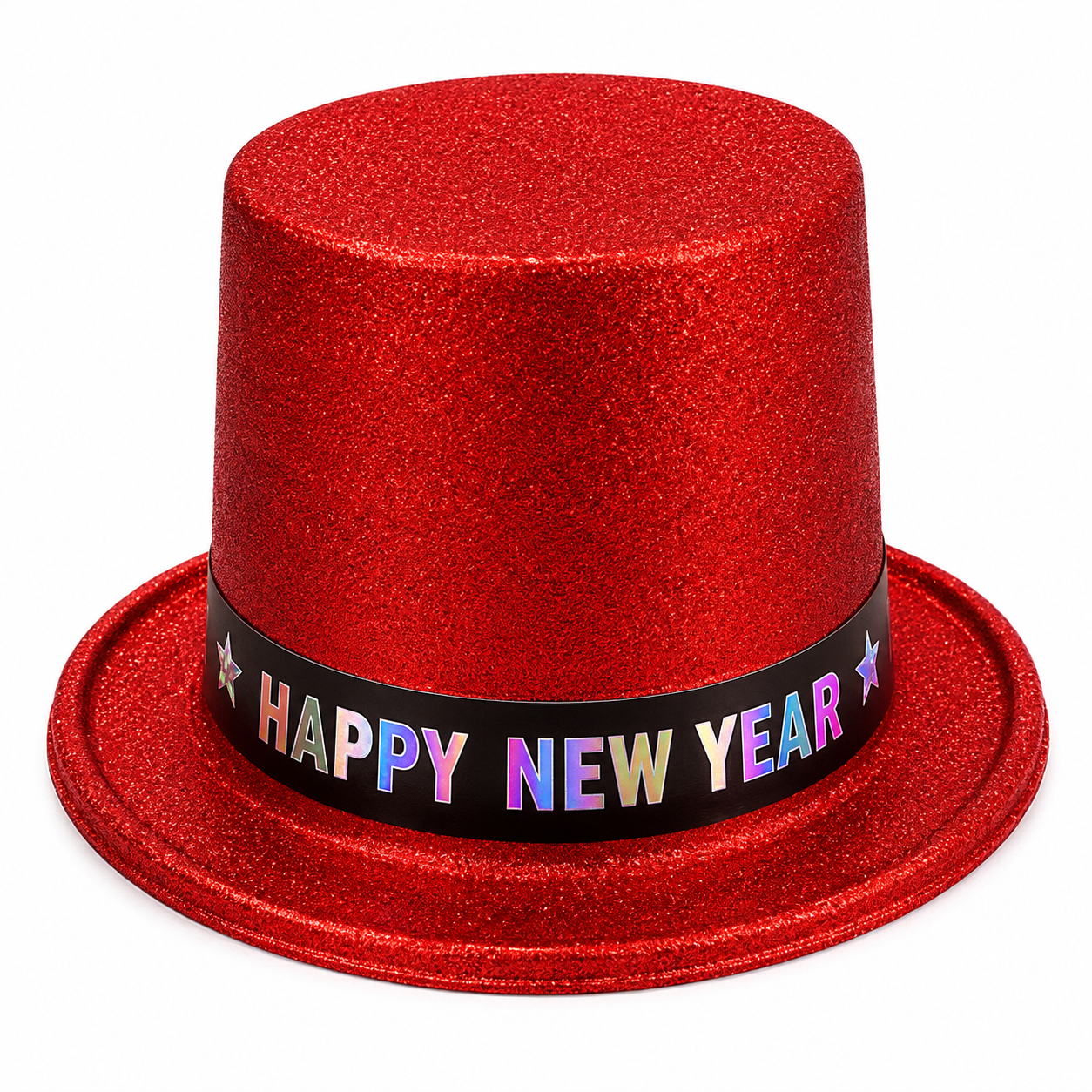 Red Glitter New Year's Eve Top Hat