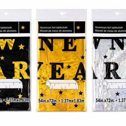 Happy New Year Foil Table Cover