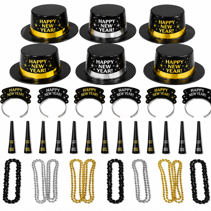 Happy New Year Party Kit - Black