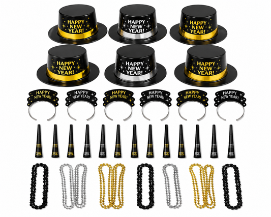 Happy New Year Party Kit - Black