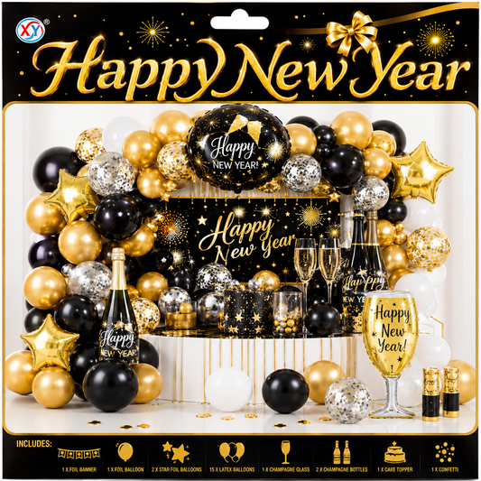 Happy New Year Balloons, Banner & Celebration Accessories