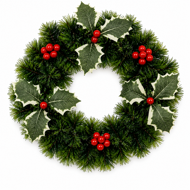 Christmas Holly Berry Wreath 25 cm