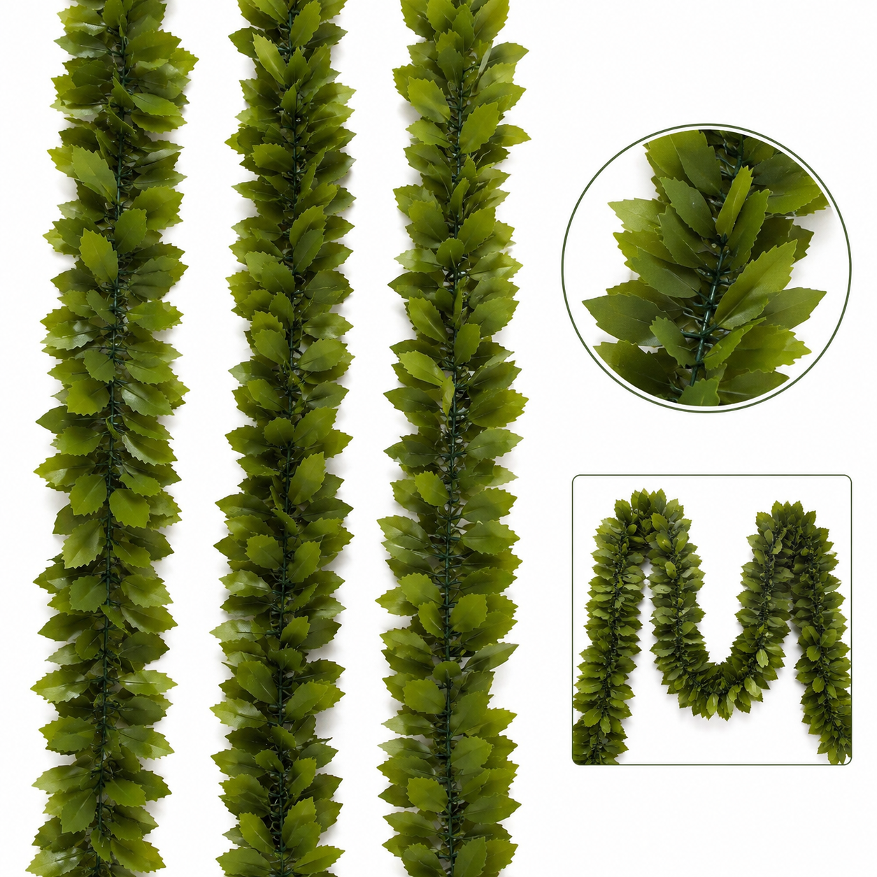 Artificial Green Leaf Garland 4 x 10 cm