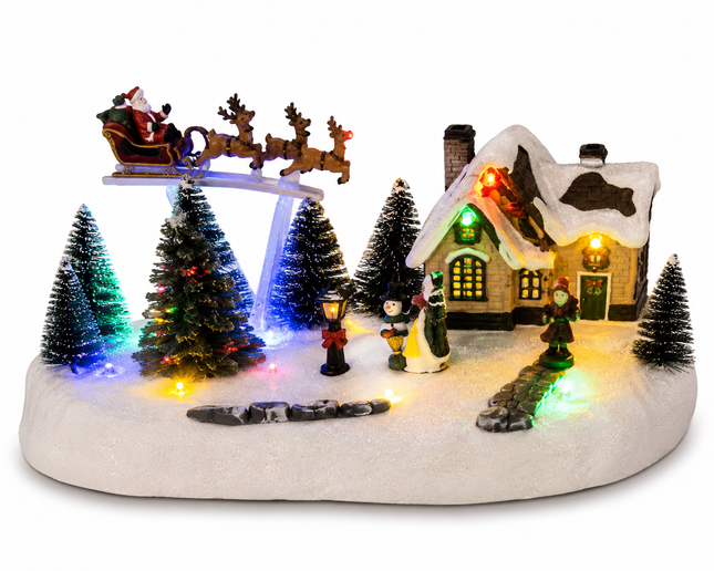 LED Lighted Christmas Village Scene Set