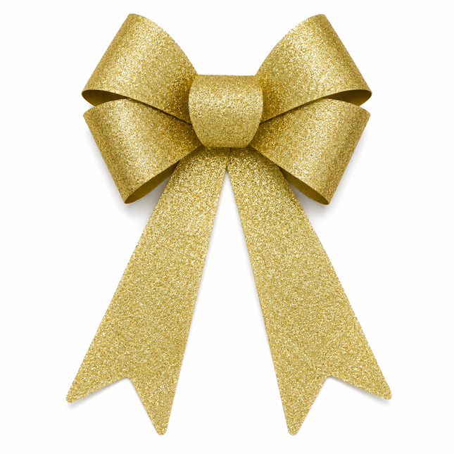 Large Glitter Gold Christmas Bow