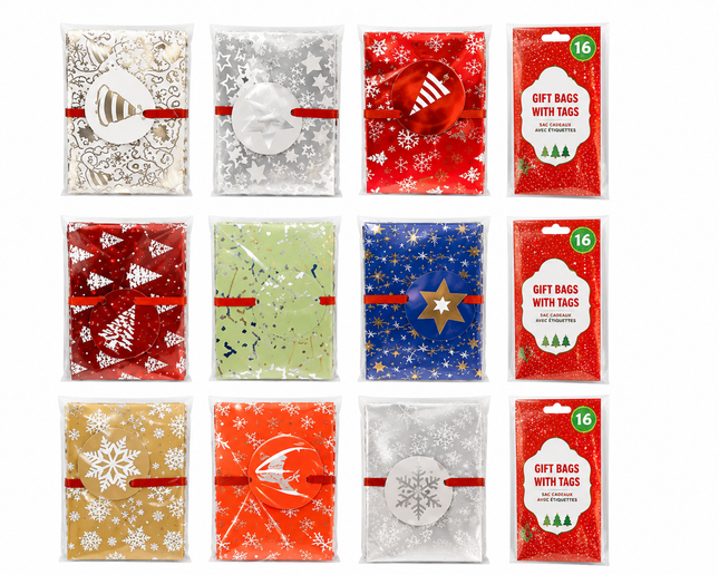 Christmas Gift Bags with Tags