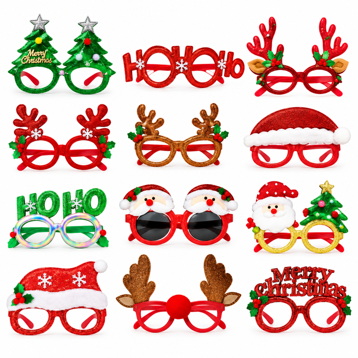 Christmas Festive Party Eyeglasses – Assorted Styles - 12 Ct