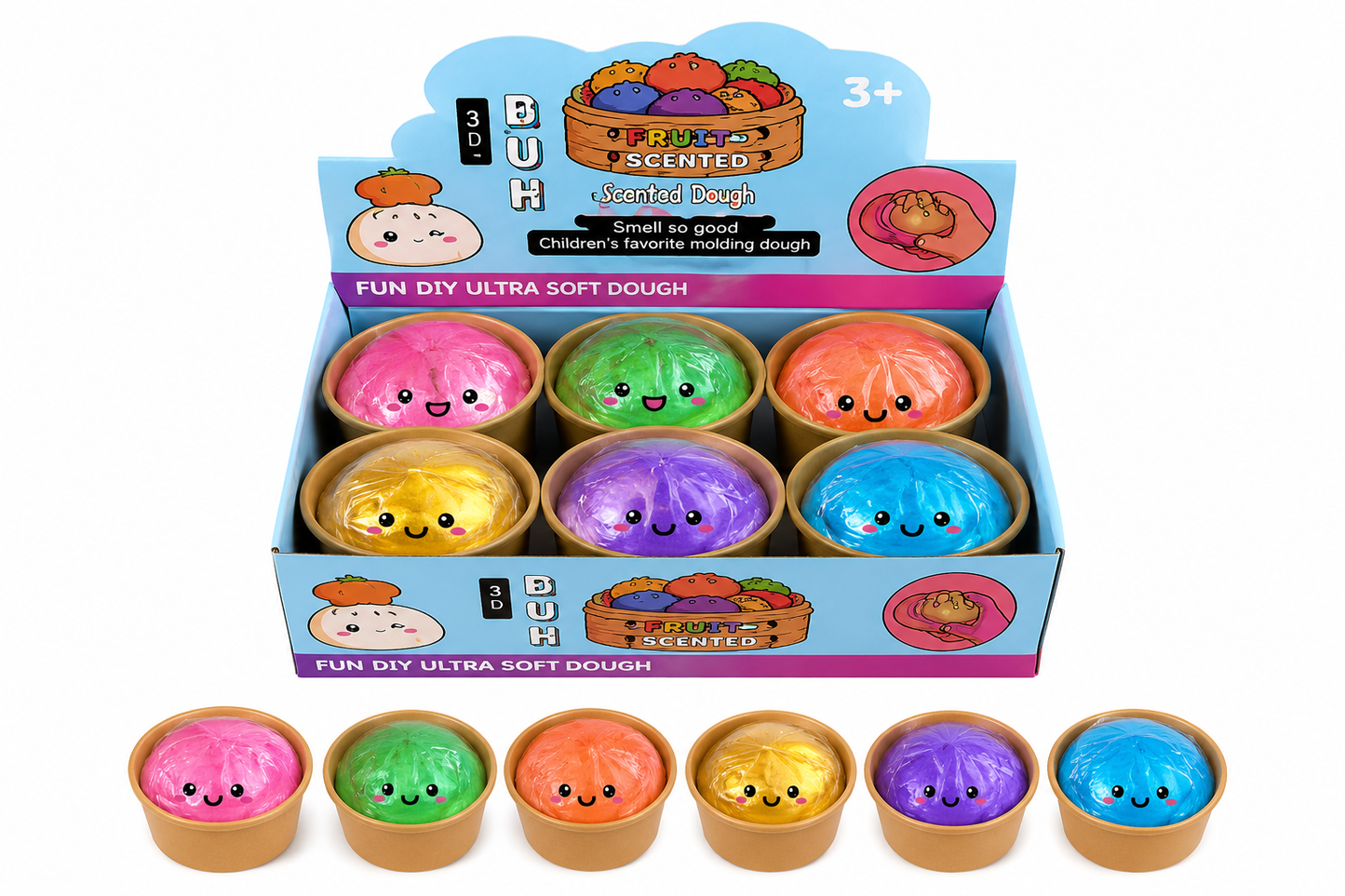Mini LED Steamed Bun Squishy Toy – Light-Up Soft Sensory Stress Relief Toy
