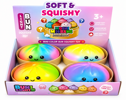 Mini Color Bun Squishy Toy – Soft Slow-Rising Stress Relief Sensory Toy, Assorted Colors