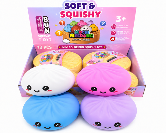 Mini Steamed Bun Squishy Toy – Soft Stress Relief Sensory Toy, Assorted Colors