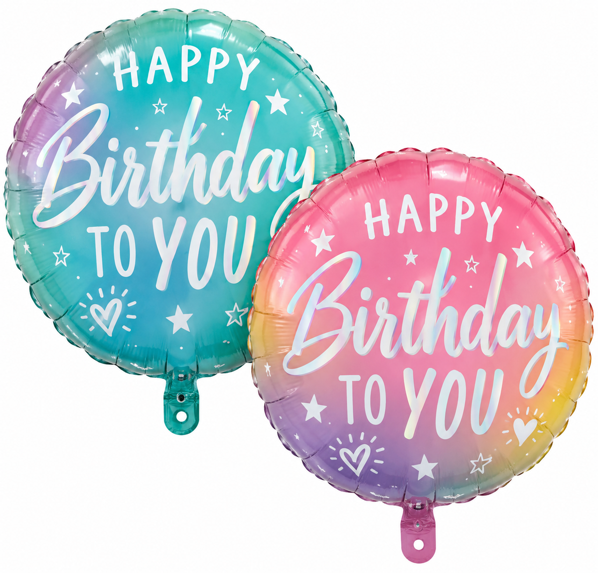18" Happy Birthday to You Gradient Round Foil Balloon
