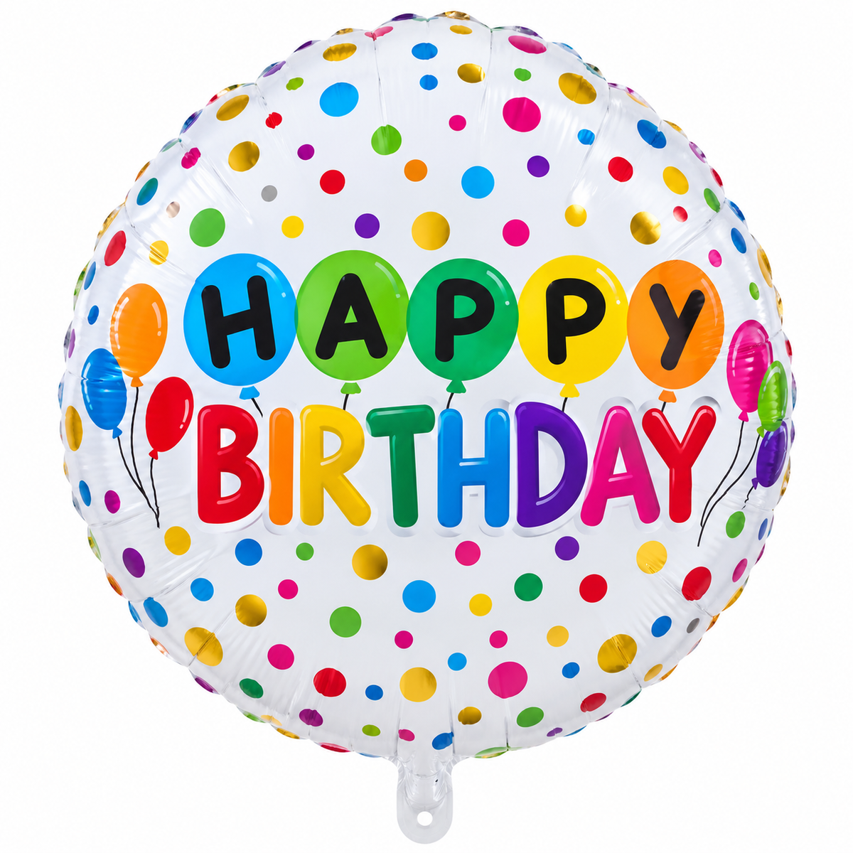 22" Colorful Happy Birthday Round Foil Balloon