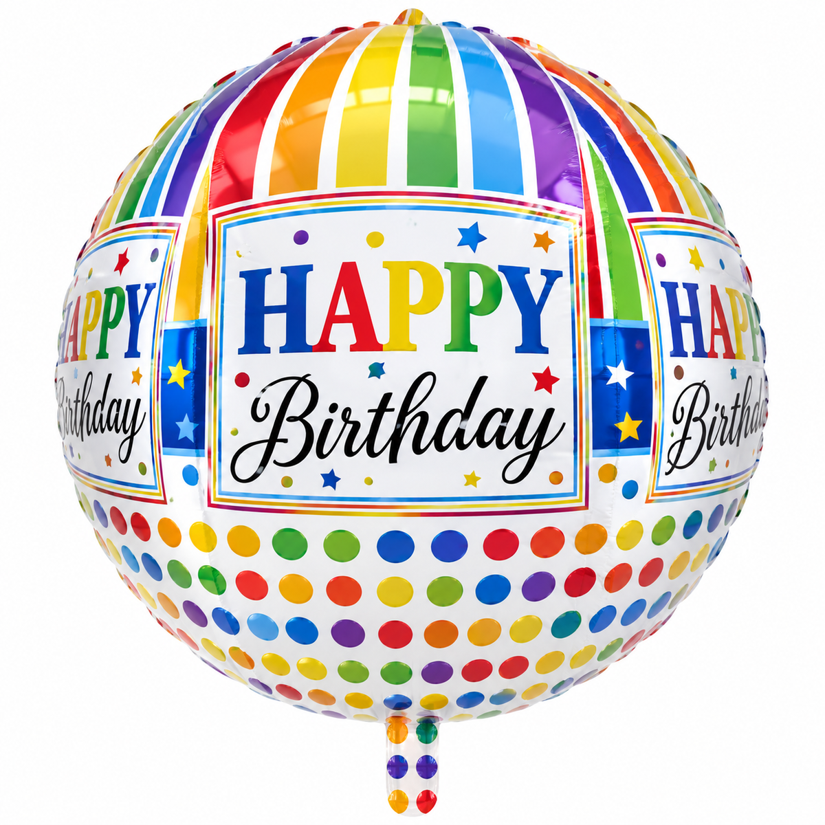 22" Colorful Happy Birthday Round Foil Balloon