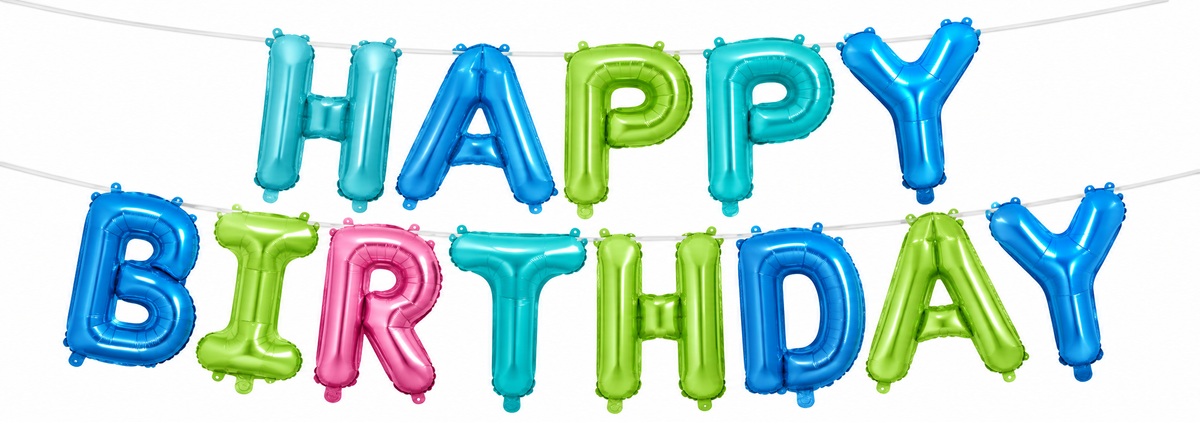 16" Multicolor Happy Birthday Letter Foil Balloon Banner