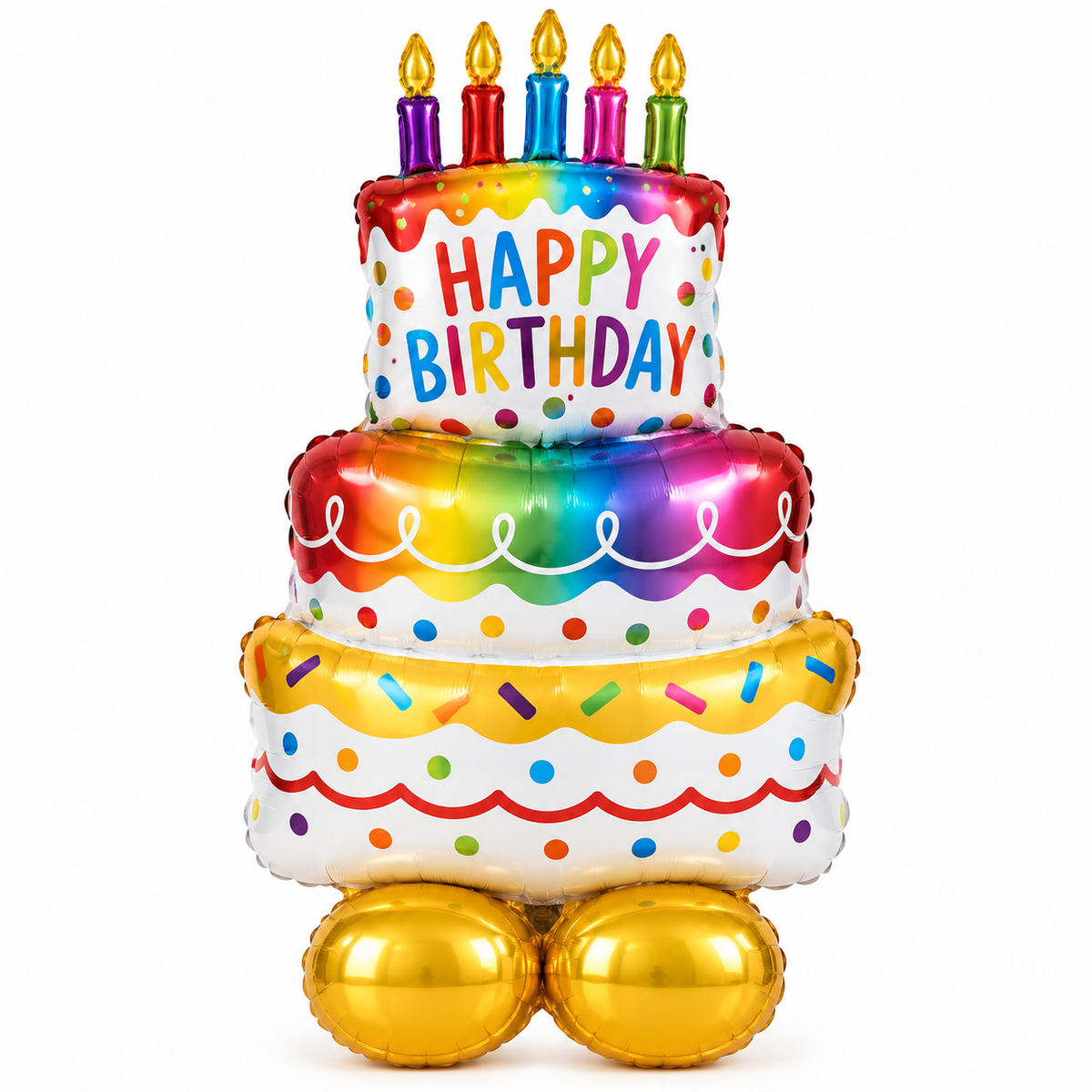 43" & 15" Happy Birthday Cake Shaped Foil Balloon