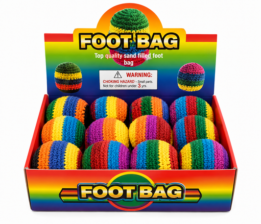 Colorful Sand-Filled Footbag – Knitted Hacky Sack Kick Ball Toy, Assorted Colors