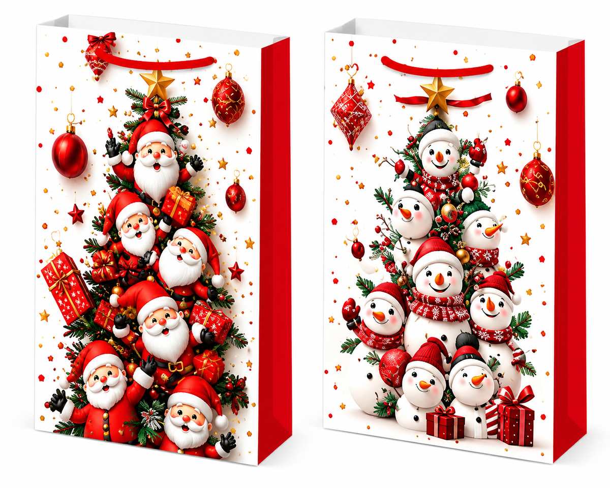 Christmas Santa & Snowman Gift Bag - Super Giant