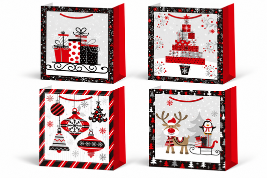 Christmas Trees, Ornaments, Reindeer & Snowman Assorted Designs - Medium