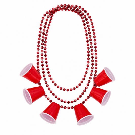 Beaded Party Necklace with 6 Mini Shot Cups