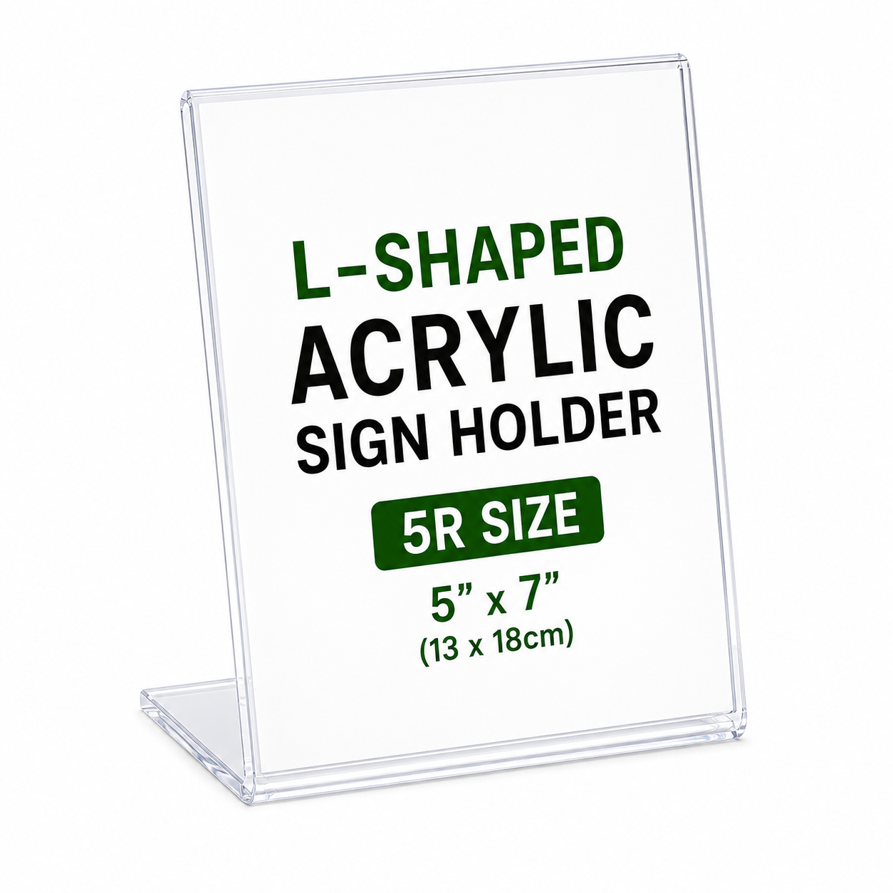 5R Acrylic Display Stand 5" x 7" – Clear Sign Holder