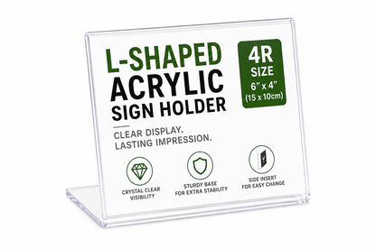 Clear Acrylic Sign Display Stand – 4R Landscape Holder