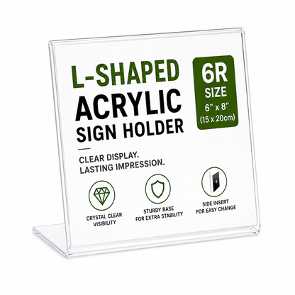 6R Acrylic Display Stand 6" x 8" – Clear Sign Holder