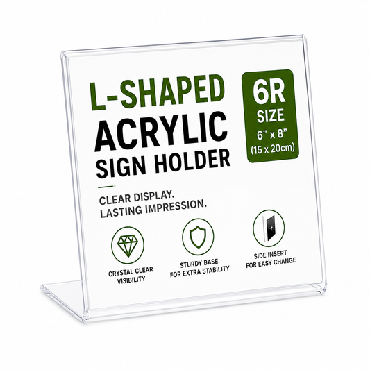 6R Acrylic Display Stand 6" x 8" – Clear Sign Holder