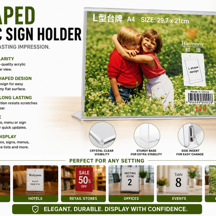 A4 Horizontal Acrylic Display Frame