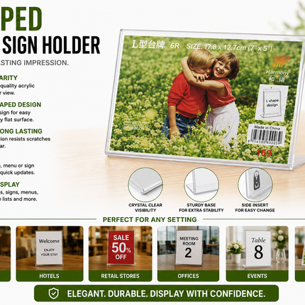 Clear Acrylic Sign Picture Frame – 5R Landscape Holder