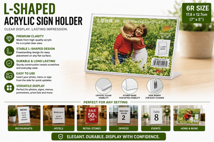Clear Acrylic Sign Picture Frame – 5R Landscape Holder
