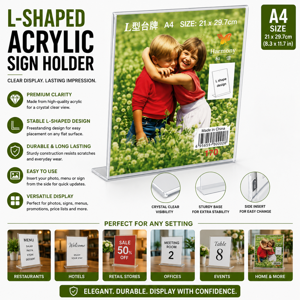 A4 Clear Acrylic Display Stand – Display Frame