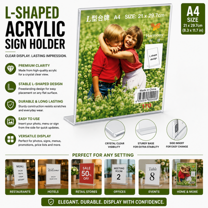 A4 Clear Acrylic Display Stand – Display Frame