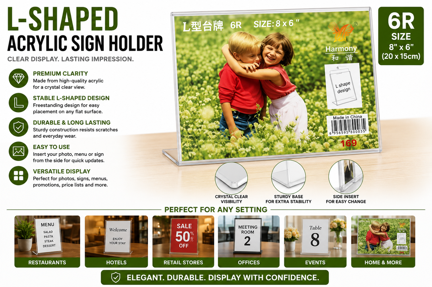 6R Landscape Acrylic Display Frame