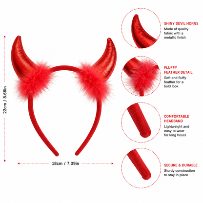 Red Devil Horn Headband