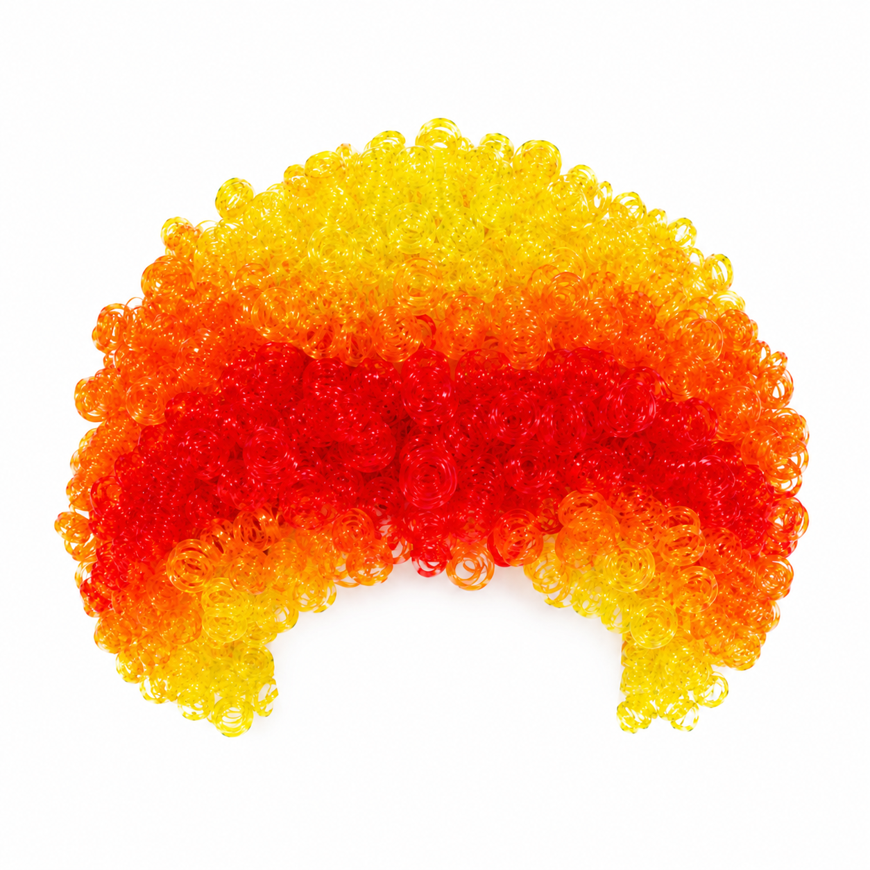 Curly Clown Wig – Red, Orange & Yellow Party Costume Wig
