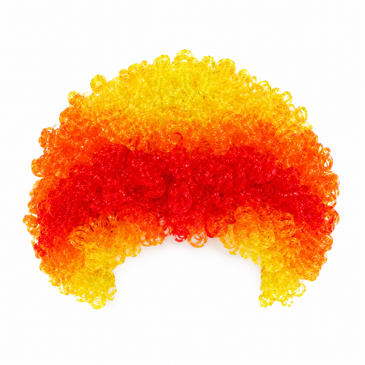 Curly Clown Wig – Red, Orange & Yellow Party Costume Wig
