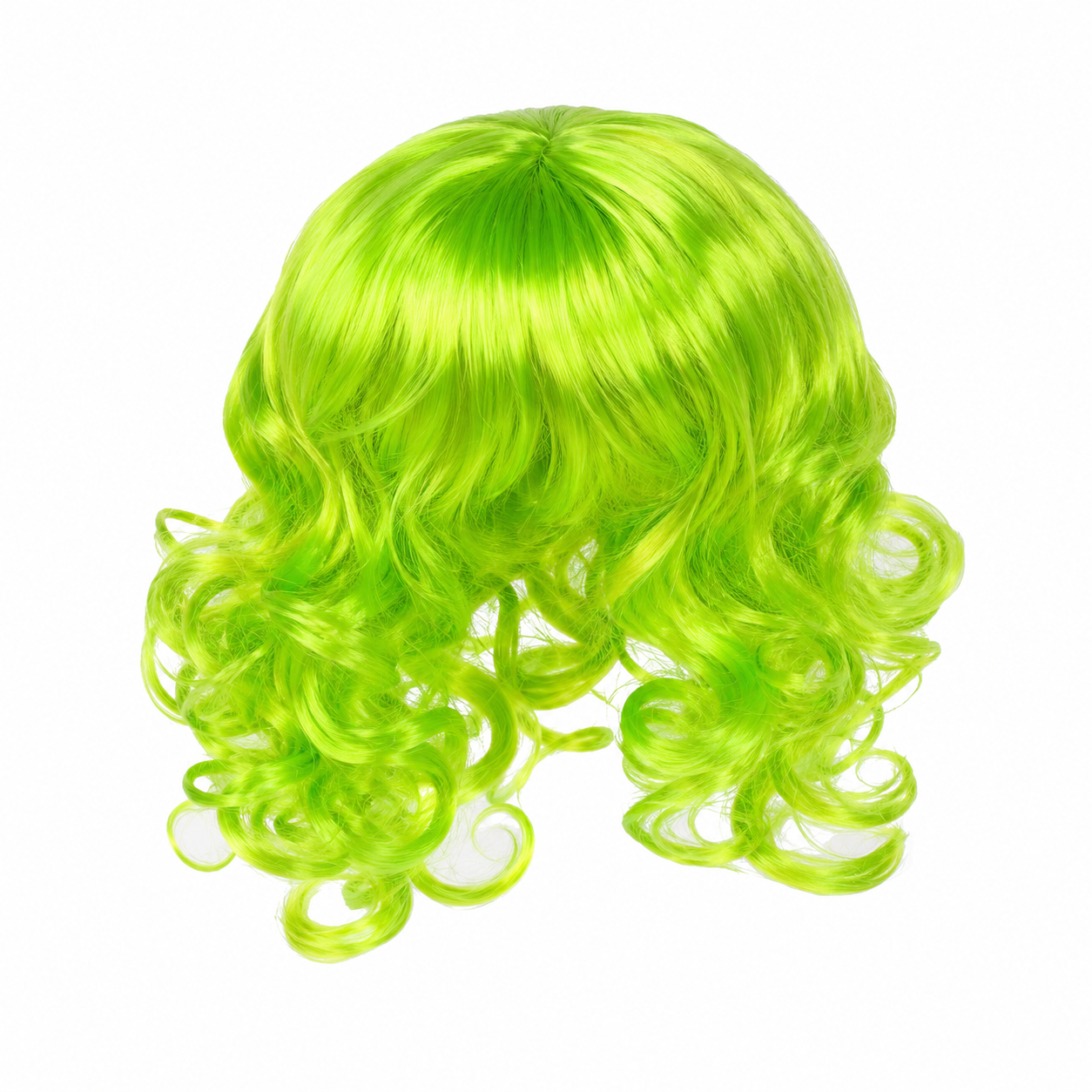 Neon Green Curly Fake Hair Wig
