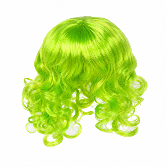 Neon Green Curly Fake Hair Wig