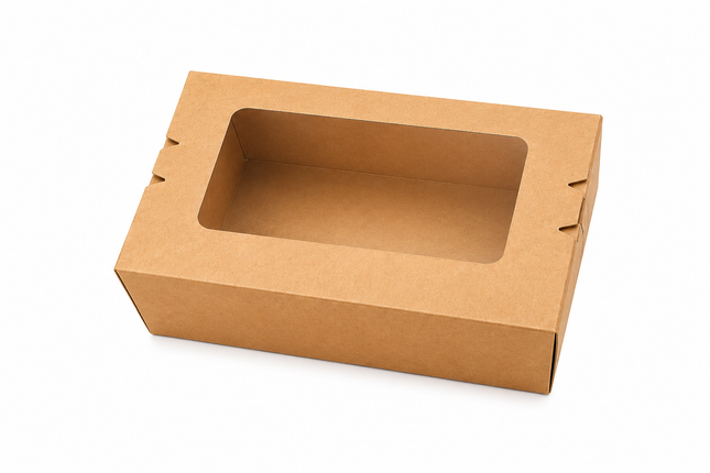 Kraft Food Container with Clear Window – Eco-Friendly Takeaway Box