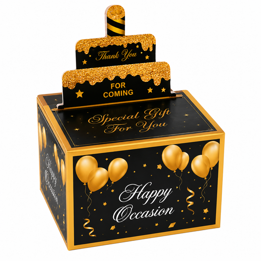 Luxury Black Gold Gift Box – Pull Surprise Gift Box