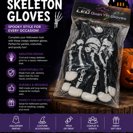 Halloween Skeleton Costume Gloves